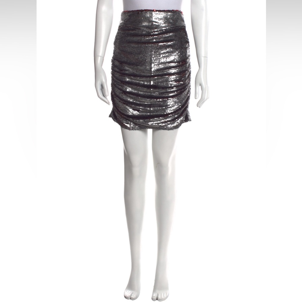 IRO Dreaming Ruched Sequin Embellishments Mini Skirt